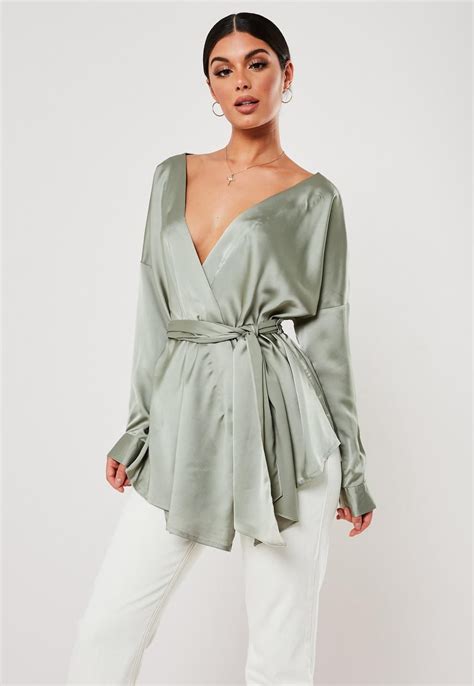 green oversized blouse